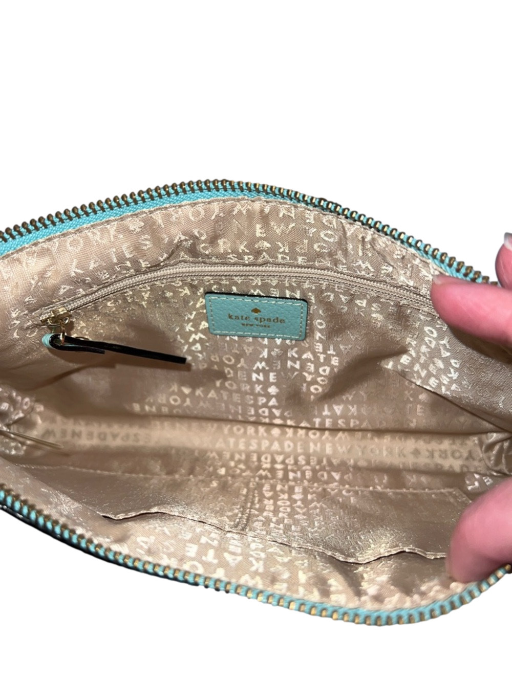 Kate Spade Turquoise Blue Leather Shoulder Bag EUC - Picture 7 of 14